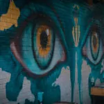 eyes mural in alley at dairy block denver