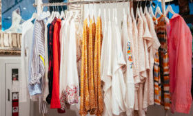 rack of clothing at blue ruby boutiqe in denver