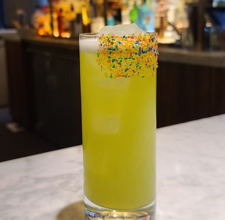 cocktail at poka lola social club at dairy block in denver