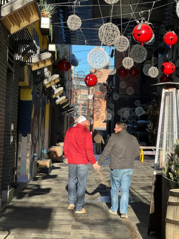 a couple in the alley at dairy block denver