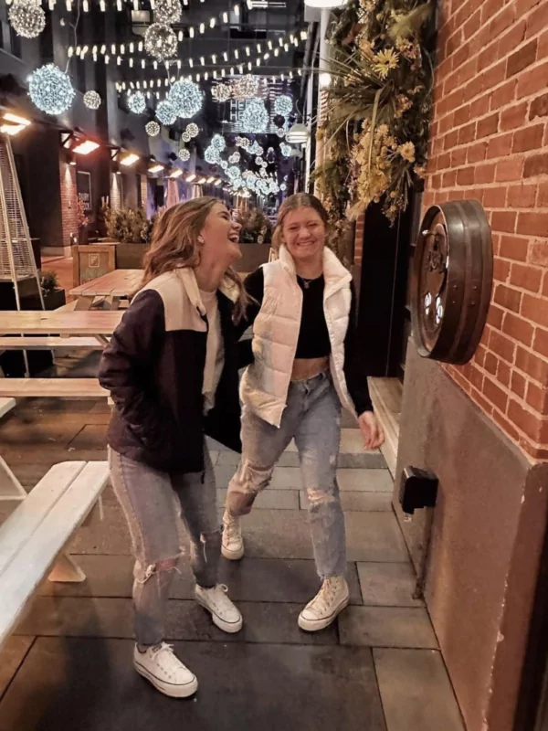 girls laughing in the alley at dairy block denver