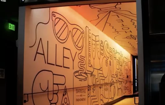 hallway from maven hotel to the alley at dairy block denver