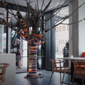 landies fancywork society tree art at dairy block denver