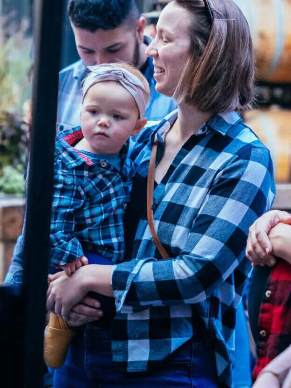 mom with child at dairy block denver