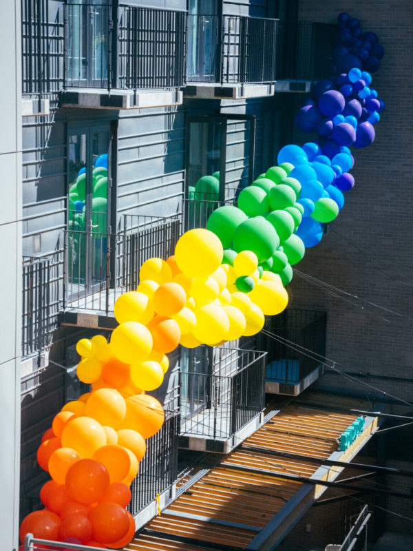 pride balloons at dairy block denver