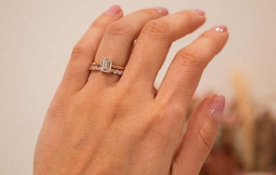 Engagement ring on ring finger