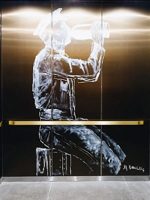 michael dowling art elevator at dairy block denver