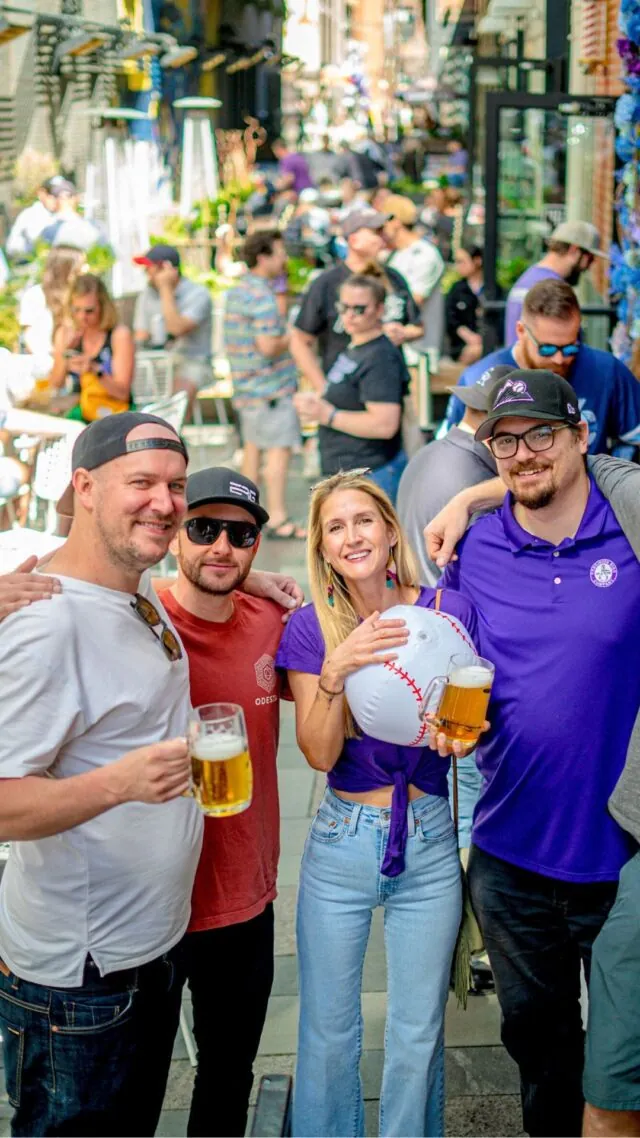 Calling all Colorado @Rockies fans! Thank you for celebrating their opening day win with us at Game Day on The Block! 💜#openingday #coloradorockies #dairyblock #denverevents #rockies #baseballseason #throwback