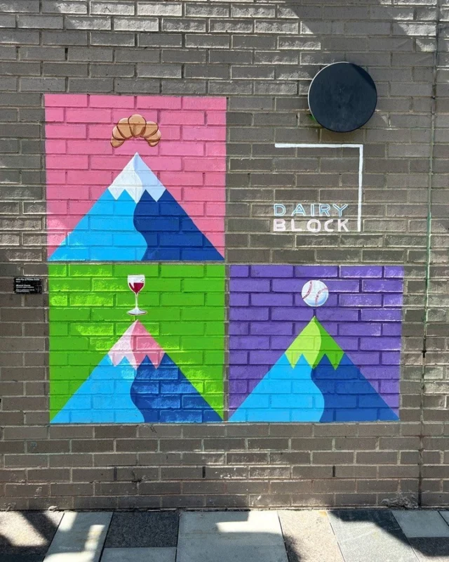 Did you know there's 700 pieces of art around Dairy Block? Well, 702 now with @TonyZellahaArt latest artwork.⁠⁠Located at both the 18th and 19th Street alley entrances, you'll find two new murals carefully selected to celebrate the spirit of the Mile High City and offer an unexpected moment of whimsy and delight.⁠⁠🎨 Want to see more? Check out our virtual art collection at the link in our bio.⁠