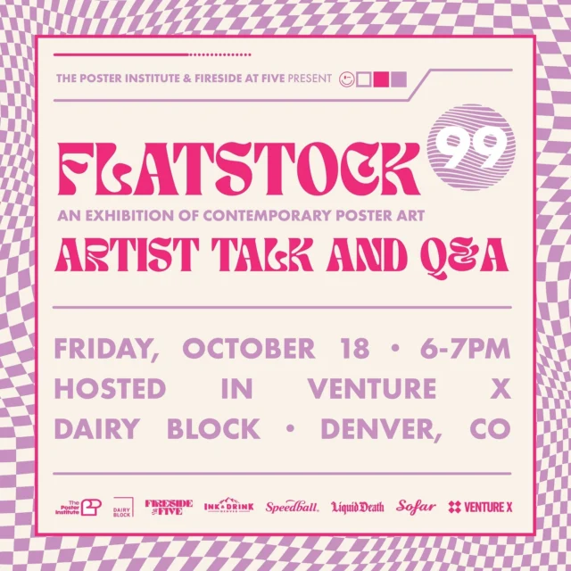 🎨 (Giveaway has ended) To celebrate @Flatstock 99: Artist Talk and Q&A happening THIS Friday, from 6-7pm inside Venture X, we’re giving away TWO tickets for you and a friend! To enter, just tag a friend in the comments and follow @dairyblock and @firesideatfive. Winner will be announced Friday at 10am!⁠⁠Artist Talk is facilitated by Tuffy Tuffington (@Lil_Tuffy), Co-Chair of The Poster Institute, and six top designers. This is an exclusive behind-the-scenes look into the world of poster art that you don’t want to miss. 🎤✨⁠⁠Tickets are going fast — grab yours now at the link in our bio before they’re gone! 🎟️⁠⁠🍸 Psst... tickets include a welcome beverage!