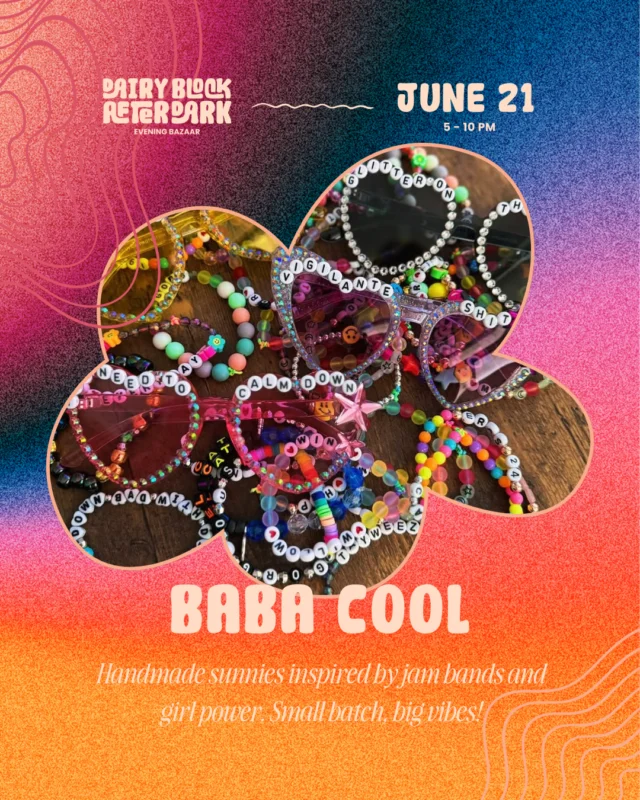 The Alley is coming alive for the return of Dairy Block After Dark, a summer night market series curated by @FiresideAtFive and made for the bold, the curious, and the creative!⁠⁠📍 Saturday, June 21 | 5–10 PM in the Alley⁠⁠This week we’re spotlighting a few of the incredible makers lighting up our first evening bazaar:⁠⁠🎨 @Doctor_Ew | Surreal, pop-infused illustrations that mash up fantasy, chaos, and culture⁠💫 @BuenaVista.Goods | Jewelry and crystal creations inspired by desert sunsets⁠🕶 @ShopBabaCool | Jam band–meets–girl power sunnies made to turn heads⁠🗺 @BigAssMaps | Frame-worthy hand-drawn prints of Denver's most iconic spots⁠👕 @Cr3am.ink | Apparel and art with a collective voice and a creative pulse⁠💌 @HeyAlissandra | Playful, hand-lettered prints, stickers, and greeting cards⁠🍌 @TheYellowFix | Small-batch banana pudding in nostalgic, crave-worthy flavors⁠⁠🎶 Vinyl DJ sets by @ESP.HiFi⁠🍸 Alley Pop-Up Bar by @PokaLolaSocialClub⁠✨ Projection mapping by @DSDI_, a vinyl shop collab with @RockyMountainRecordShow & disco-inspired installs from @AbstruseLike⁠Tag a friend you’re bringing and check out the full lineup at the link in our bio!