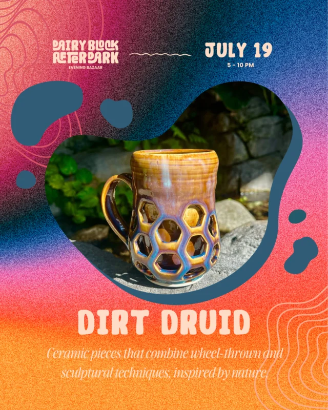 The Alley lights up THIS Saturday! ✨ Inspired by the electric charm of global night markets, Dairy Block After Dark brings the vibes to Downtown Denver for three unforgettable Saturday nights this summer. Curated by our friends at @FiresideAtFive, get ready for the Alley to transform into a buzzing open-air party with local artists, vibey cocktails, and surprise pop-ups that keep it interesting.⁠𝗖𝗼𝗺𝗺𝗲𝗻𝘁 “𝗔𝗳𝘁𝗲𝗿 𝗗𝗮𝗿𝗸” 𝗳𝗼𝗿 𝗺𝗼𝗿𝗲 𝗱𝗲𝘁𝗮𝗶𝗹𝘀! ⁠📍 THIS Saturday, July 19th | 5–10 PM in the Alley⁠⁠Meet the makers:⁠🐌 @DirtDruid | ⁠Sustainably crafted pottery inspired by the organic patterns and textures of nature⁠🍵 @FieldAndFinery | ⁠Curated gifts and everyday essentials that fuse natural beauty with thoughtful, refined craftsmanship⁠💫 @HoityToityGoods |⁠ Custom acrylic jewelry designed to add a vibrant pop of color to your everyday style⁠🖊️ @JuanCheezmo | ⁠Bold, playful illustrations that blend pop culture flair with doodle art⁠👕 @StayFoolishCo | ⁠An original clothing line that pairs clean graphics with bold, expressive flair⁠🪡 @Supr.Saturatd | ⁠Statement-making artwork fueled by emotion, color, and passion⁠🍫 @Toute.Douceur.Candy |⁠ Boldly crafted chocolate that surprises, delights, and keeps you coming back⁠✉️ @UnrulyWit |⁠ Silly, snappy cards for those who believe every day deserves a punchline⁠⁠Come for the vibes:⁠🎶Let the grooves from @ESP.HiFi’s curated vinyl DJ set the tone for the night⁠🍸 Sip specialty cocktails and other bevs from the @PokaLolaSocialClub Alley Pop-Up Bar⁠✨ Catch projection mapping with @DSDI_, the pop-up vinyl shop in partnership with @RockyMountainRecordShow & funky disco installs thanks to @AbstruseLike⁠⁠🍦Eats and drinks from from @OysterBaeOfficial, @PolarBros.IceCream, @Jakrabbits_coffee_cocktails!⁠