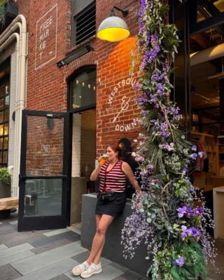 Beer lovers from near and far know where to find the good stuff. 🍺 @CoCoBeerCo stopped by The Alley to check out @Westbound_Denver and sip on a pint under the floral arch.⁠⁠Haven’t grabbed your purple floral arch moment yet? Don’t wait, just like the Colorado leaves, these Alley blooms won’t stay purple forever! Snap your pic now before holiday colors take over. 👀⁠⁠📍 Find Westbound & Down inside the Dairy Block Alley⁠🍻 Cold pours. Fresh flavors. Always a reason to stop by.⁠⁠📸: @CoCoBeerCo