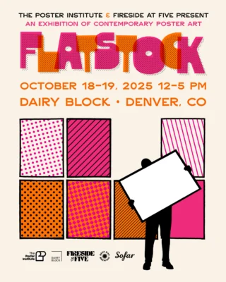 The @PosterInstitute and @FiresideAtFive are excited to welcome @Flatstock back to @DairyBlock! ⚡️Flatstock is a two-day art takeover celebrating the world’s most influential gig poster artists — think bold, handmade, limited-edition screen prints that bring music and design together in the most collectible way.⁠⁠🎶 Enjoy intimate live sets from @SoFarDenver, free sips from @BestDayBrewing, dig through crates at the @RockyMountainRecordShow vinyl pop-up, and color your heart out with a limited-edition community color by number poster in The Alley all weekend long!⁠⁠🎨 Featuring a stacked lineup of local + national artists:⁠@BarryTheArtGuy⁠@JamPrintsArt⁠@Lil_Tuffy⁠@RabiesBabies_⁠@PencilPlan⁠@MoonlightSpeed⁠@TravisGillan⁠@FieldSparrowStudio⁠@DelanoRock⁠@JayesCaitlin⁠Richard Biffle / Ol Crow Studio⁠⁠📍 October 18–19 in the Dairy Block Alley | 12–5 PM | Free & open to the public | 𝗖𝗼𝗺𝗺𝗲𝗻𝘁 "𝗔𝗿𝘁" 𝗳𝗼𝗿 𝗺𝗼𝗿𝗲 𝗱𝗲𝘁𝗮𝗶𝗹𝘀!⁠⁠Tag your poster-loving, Red Rocks-going crew below!⁠